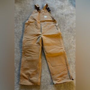 Carhartt R02 Duck Insulated Bib Overalls 44x30 BRN